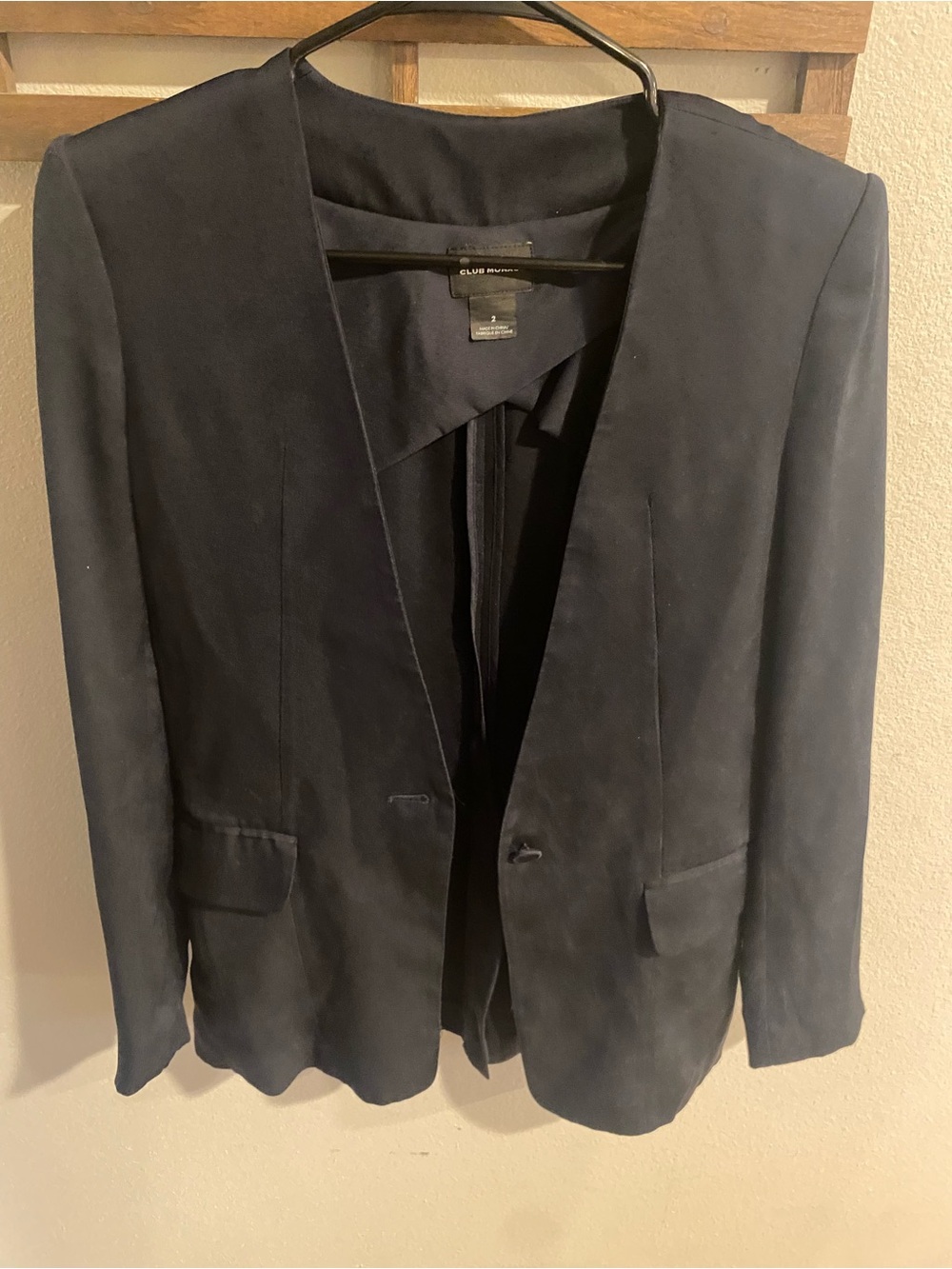 Club Monaco Women's Black 100% Linen Blazer Jacket Size 2